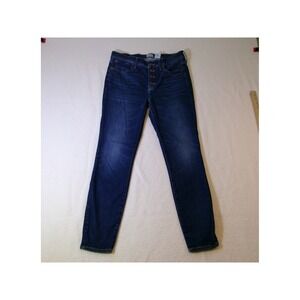 J.Crew 9" Toothpick Jeans 29 High‎ Rise Skinny Blue Button Fly Fair Trade AV693
